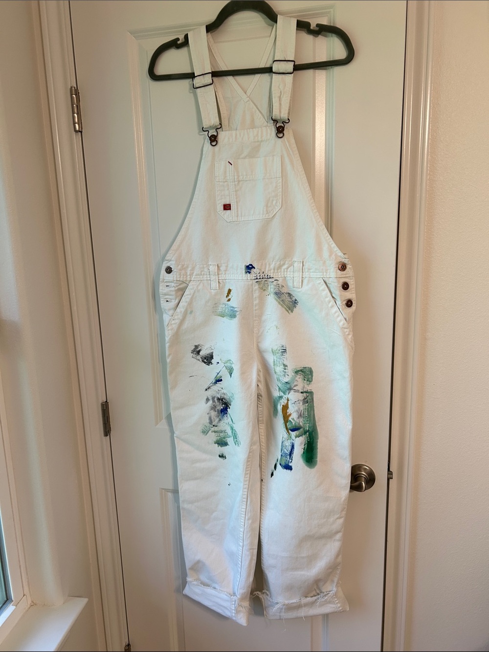 Dickies White Painter's Overalls with Paint Splatter